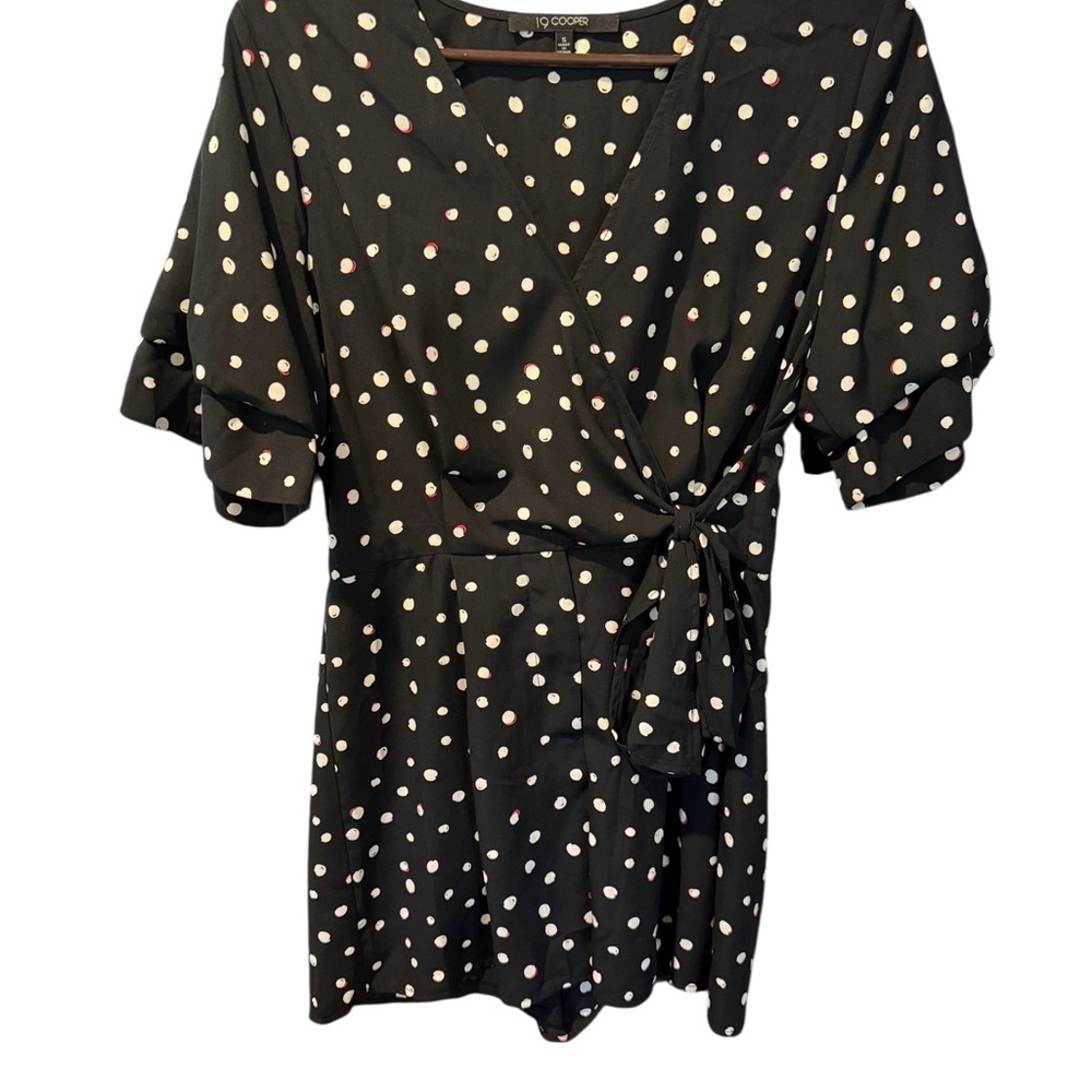 O51 19 Cooper Black Polka Dot Romper